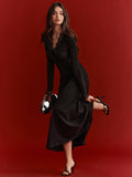 Maxikleid mit Spitzenbesatz und Twist-Detail