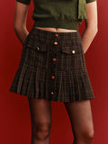 Mini-jupe en mélange de laine à carreaux