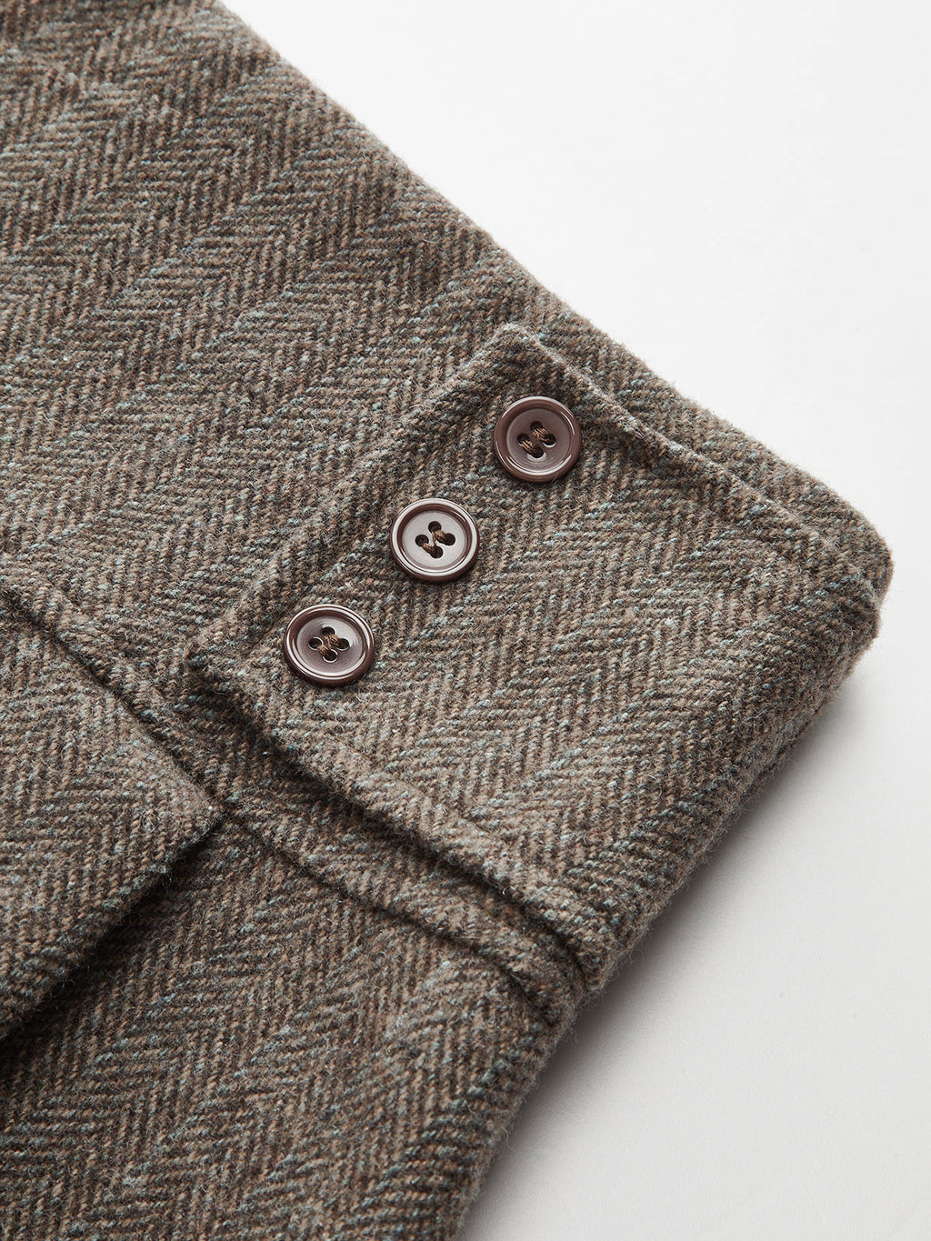 Fischgrat-Tweed Falten-Minirock