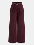 Kordhose mit Gürtel und geradem Bein