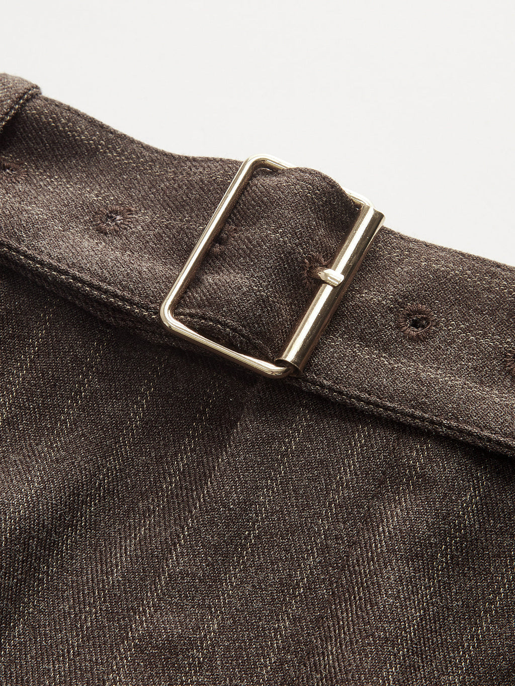 Gestreifte Mid-Waist-Hose mit weitem Bein und Gürtel