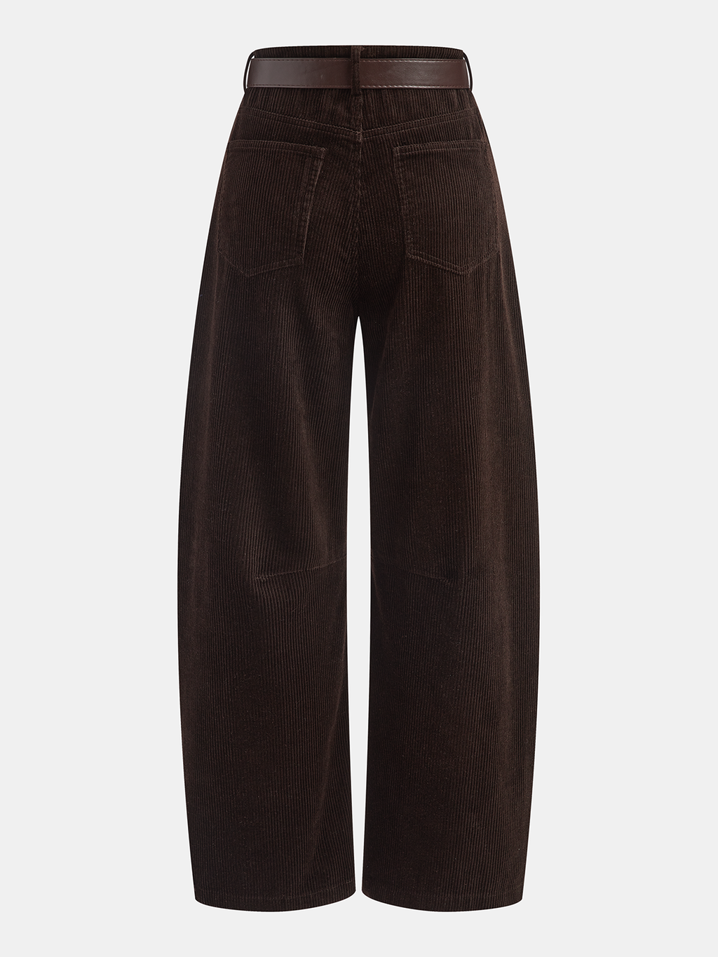 Pantalon large en velours côtelé avec ceinture