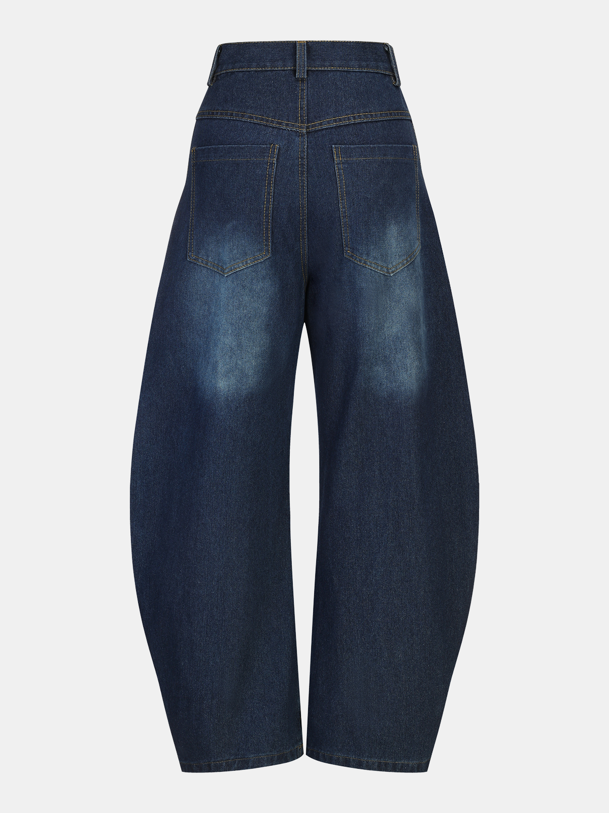 Jeans mit gebogenem Bein und mittlerer Bundhöhe