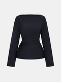 Langarm-Asymmetrie-Bluse