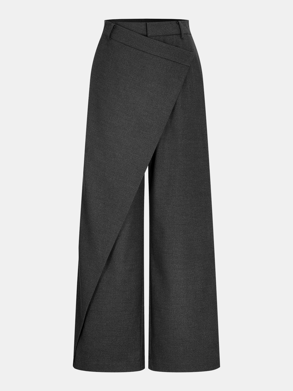 Asymmetrische Mid-Waist-Hose mit weitem Bein
