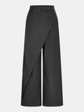 Asymmetrische Mid-Waist-Hose mit weitem Bein