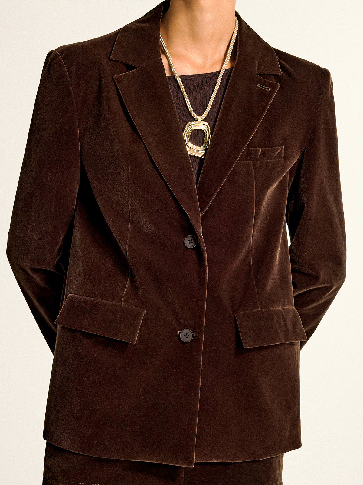 Blazer en velours à col châle