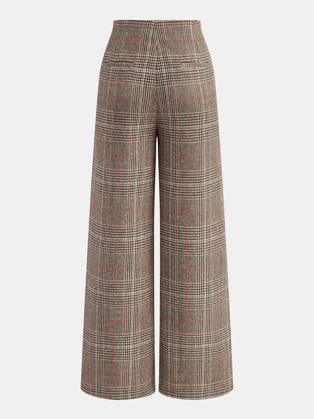 Pantalon large écossais fendu avec détail métallique