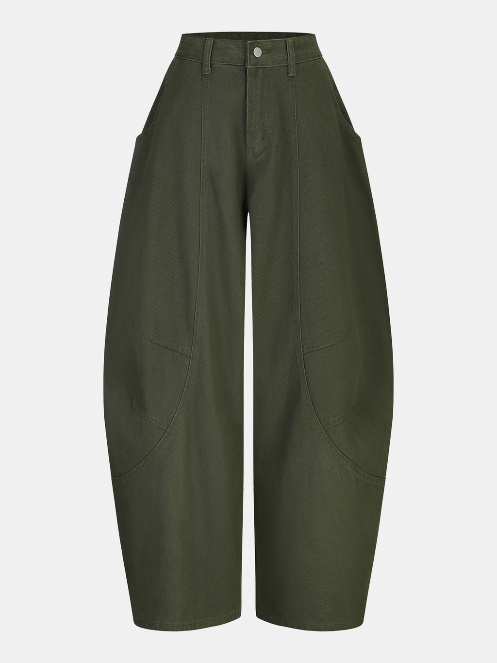Mid-Waist Curved-Leg Pants
