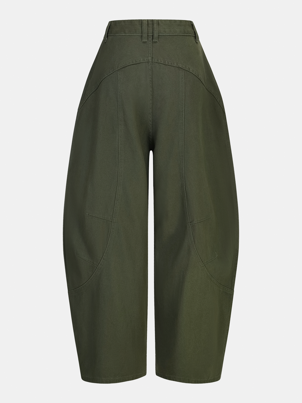 Mid-Waist Curved-Leg Pants