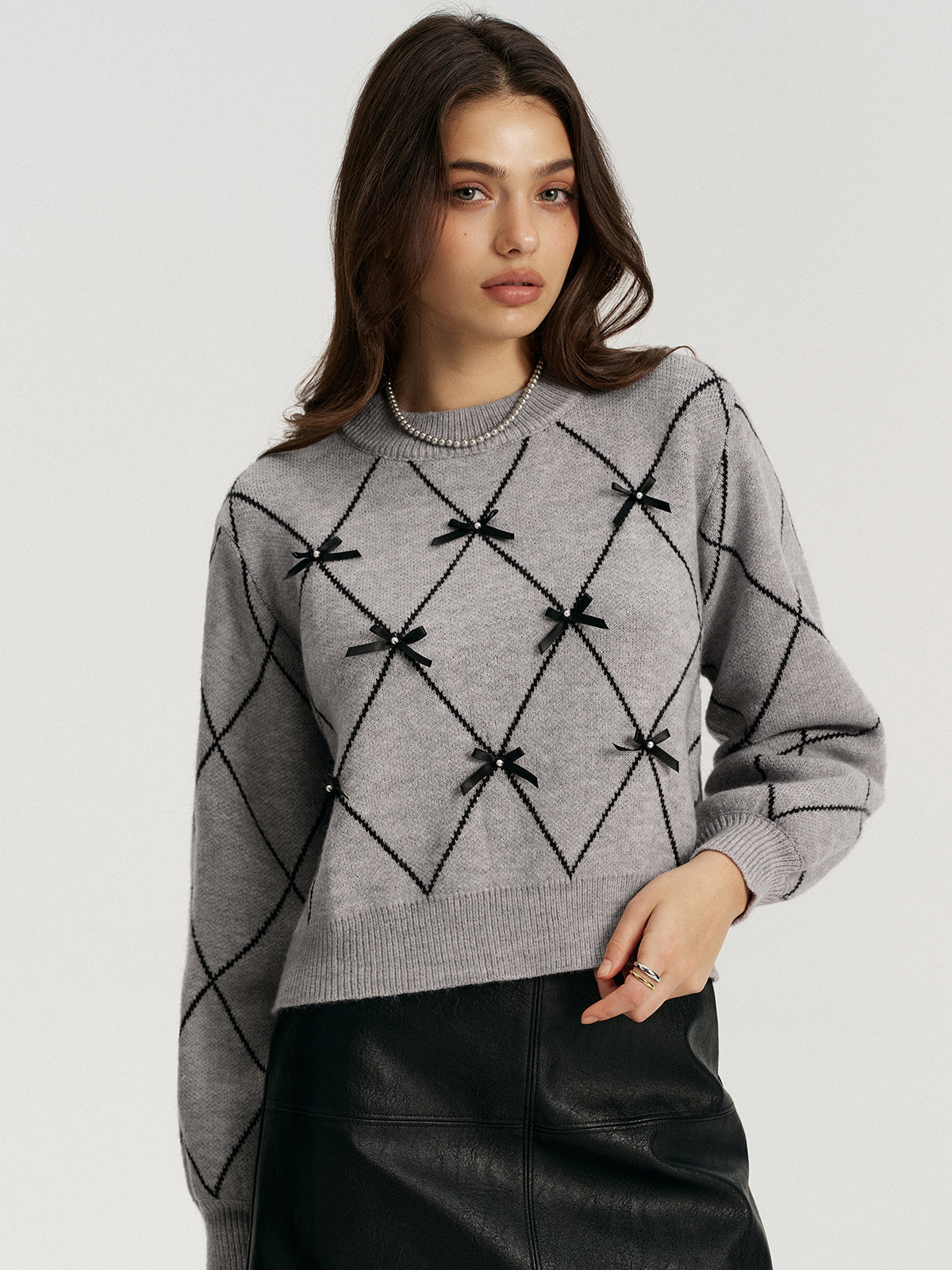 Pull Argyle à Nœud Papillon