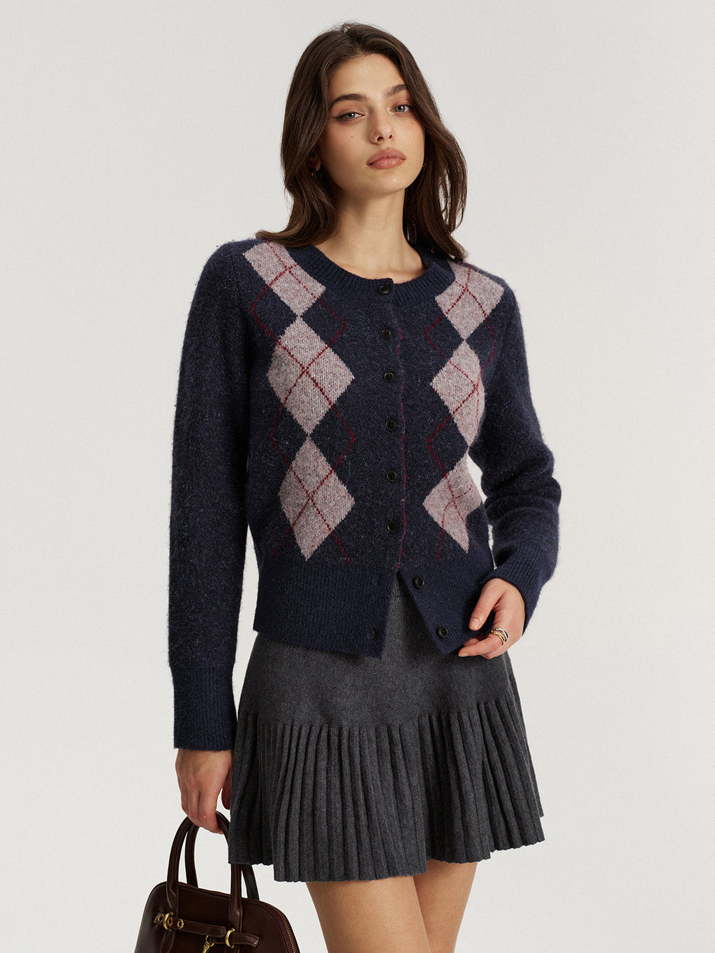 Gilet en laine mélangée jacquard Argyle