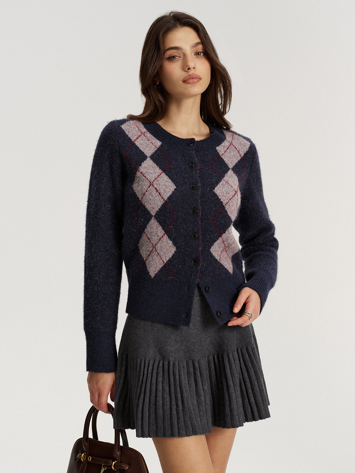 Gilet en laine mélangée jacquard Argyle