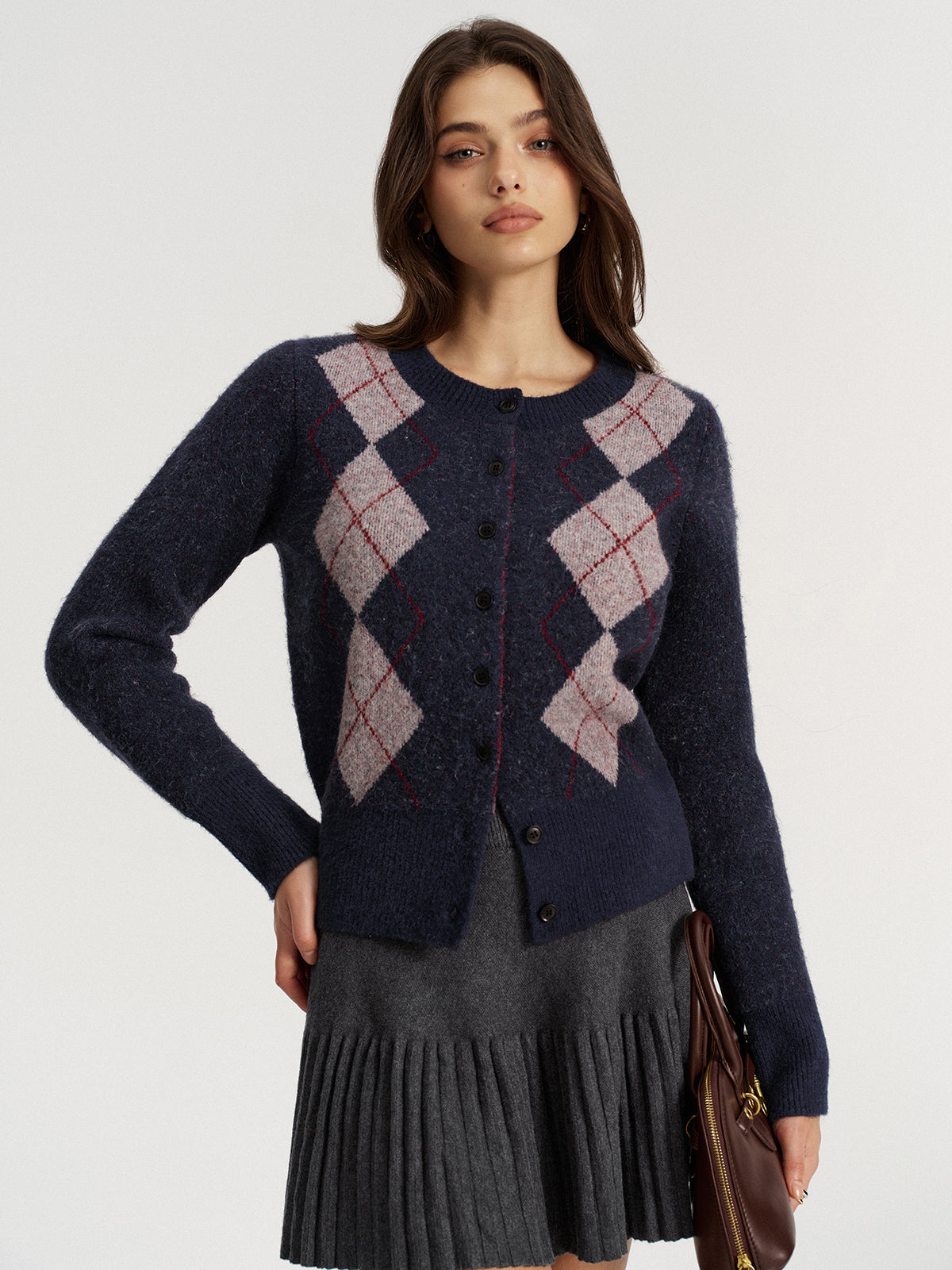 Gilet en laine mélangée jacquard Argyle