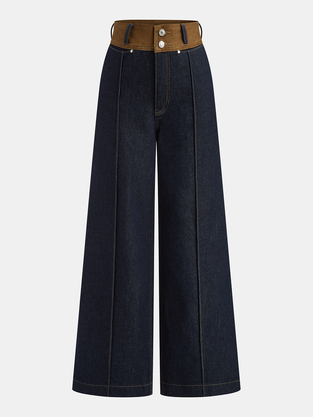 Jeans mit geradem Bein und kontrastierendem Bund