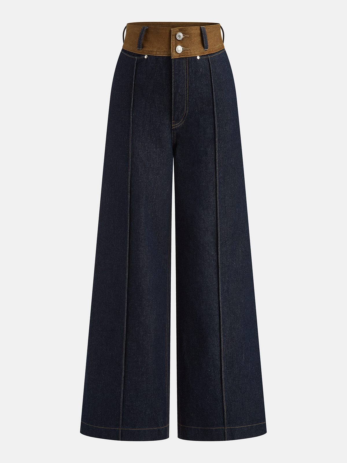 Jeans mit geradem Bein und kontrastierendem Bund