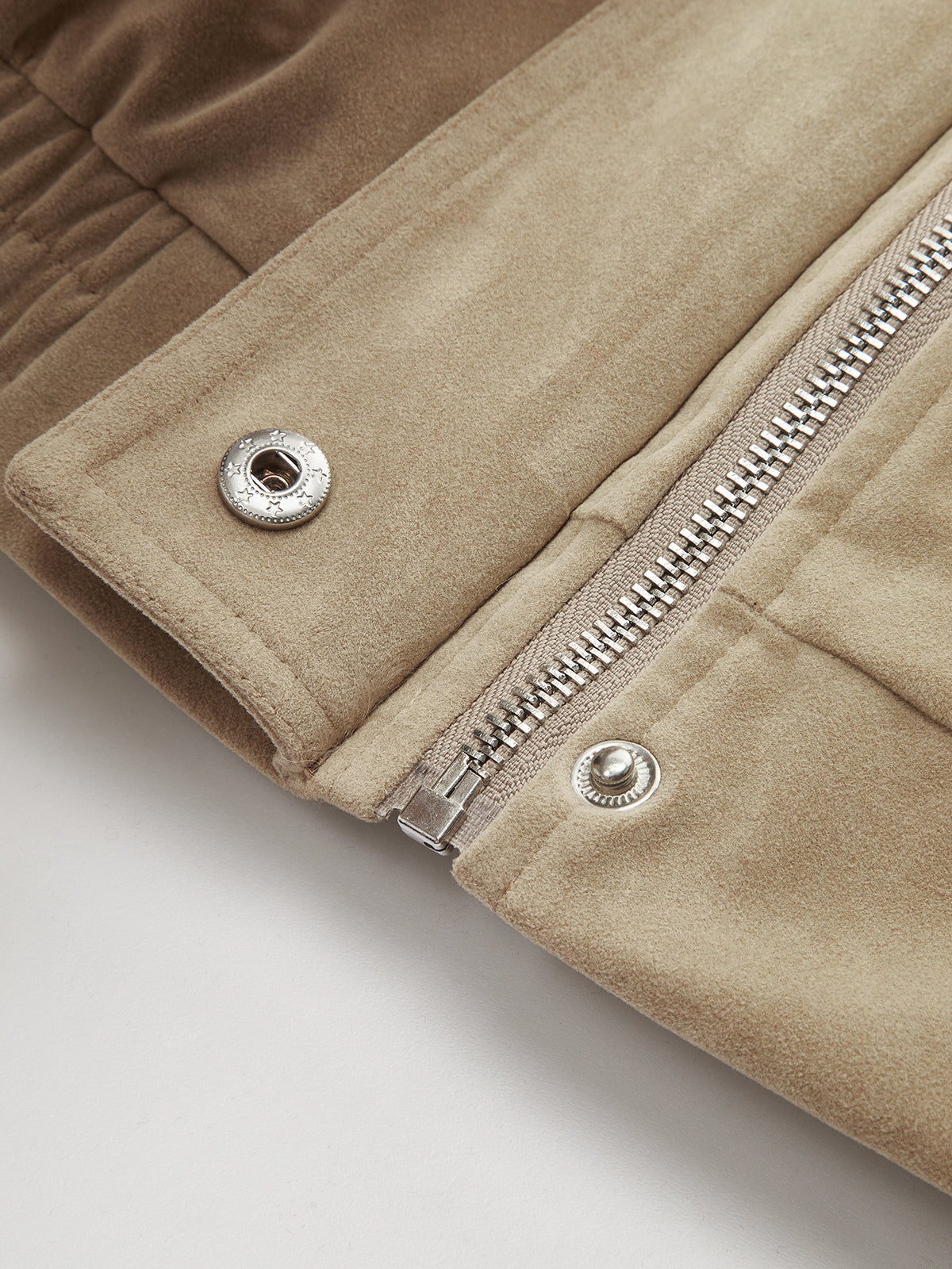 Oversized Utility-Jacke in Wildleder-Optik