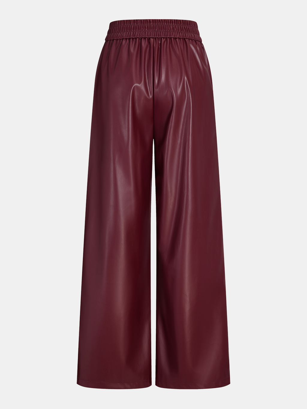 High-Waist Hose aus Kunstleder mit geradem Bein