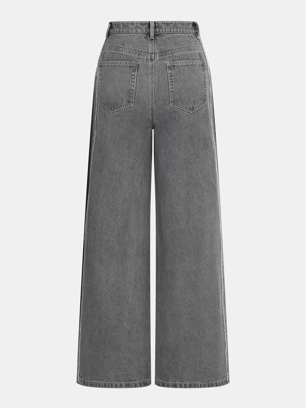 Jeans mit Seitenstreifen und weitem Bein