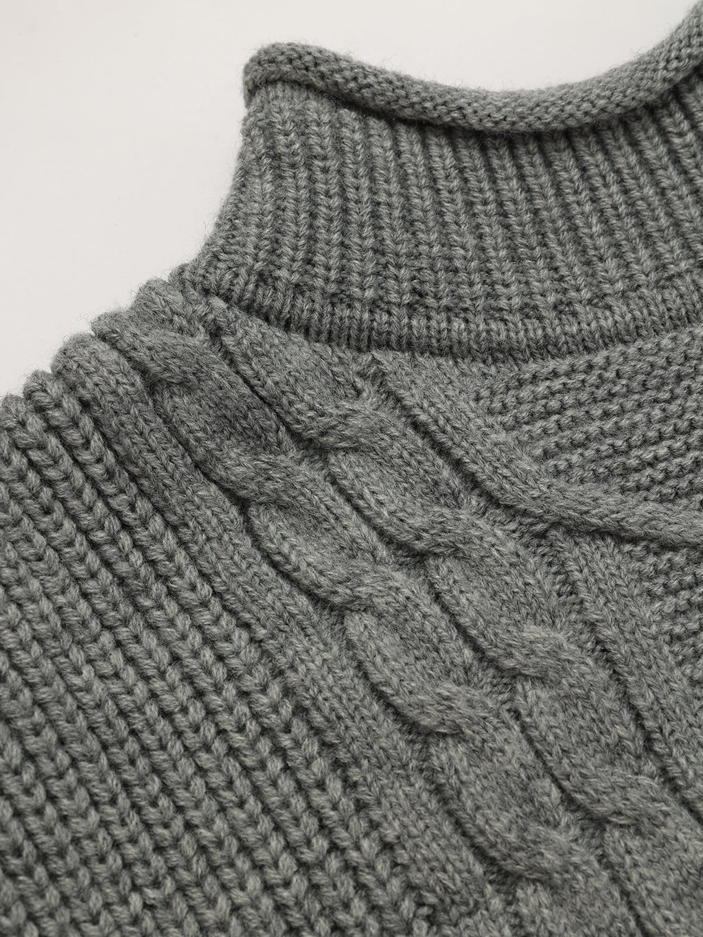 Wollmischung Rollkragen-Zopfstrickweste mit Schleifendetail