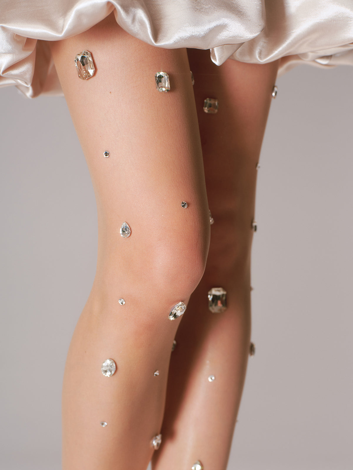 Collants transparents à strass