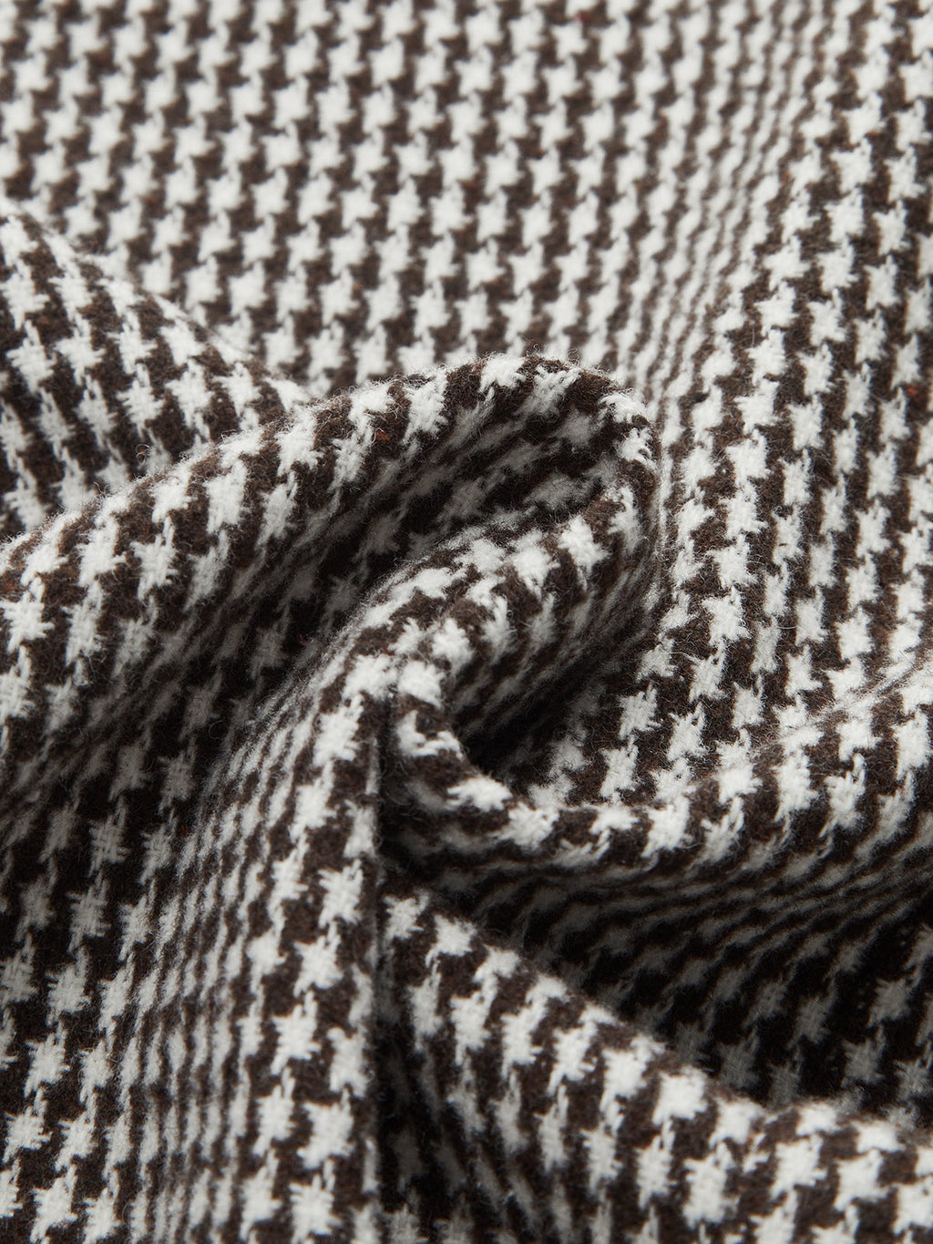 Jupe midi ceinturée en tweed pied-de-poule