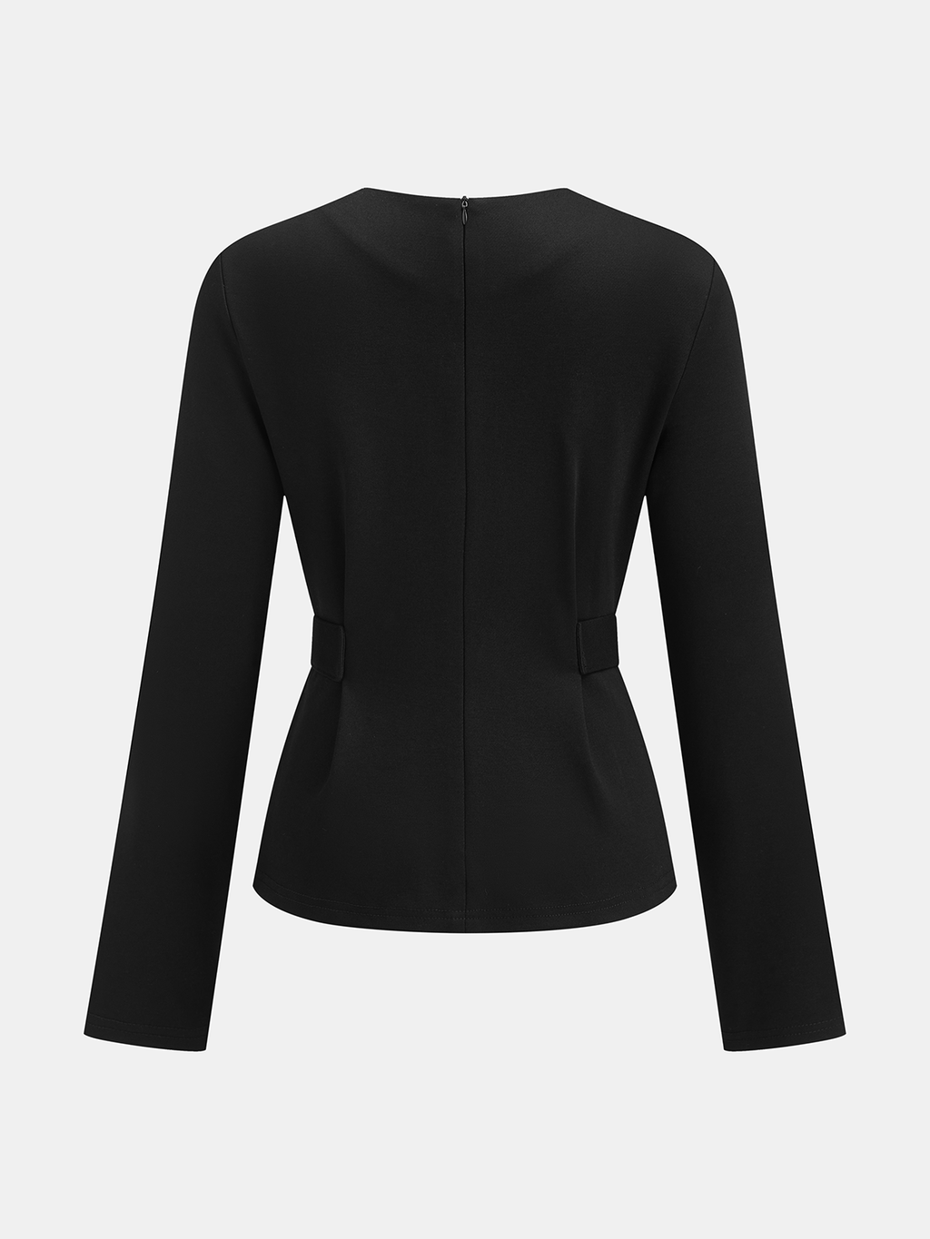 Chemisier à manches longues, boutonné, taille ajustée
