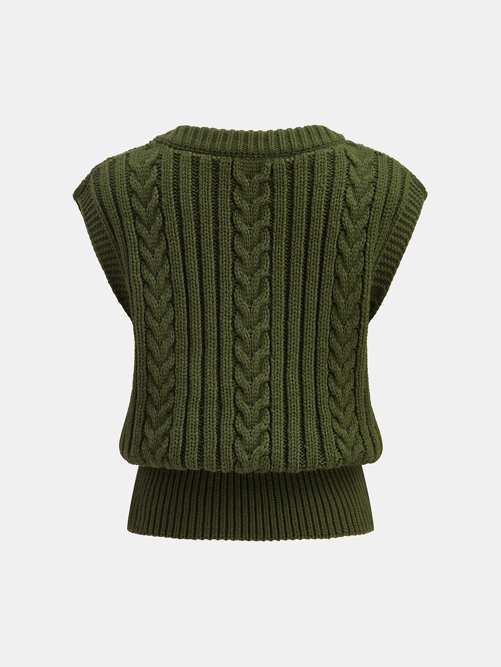 Gilet sans manches en maille torsadée