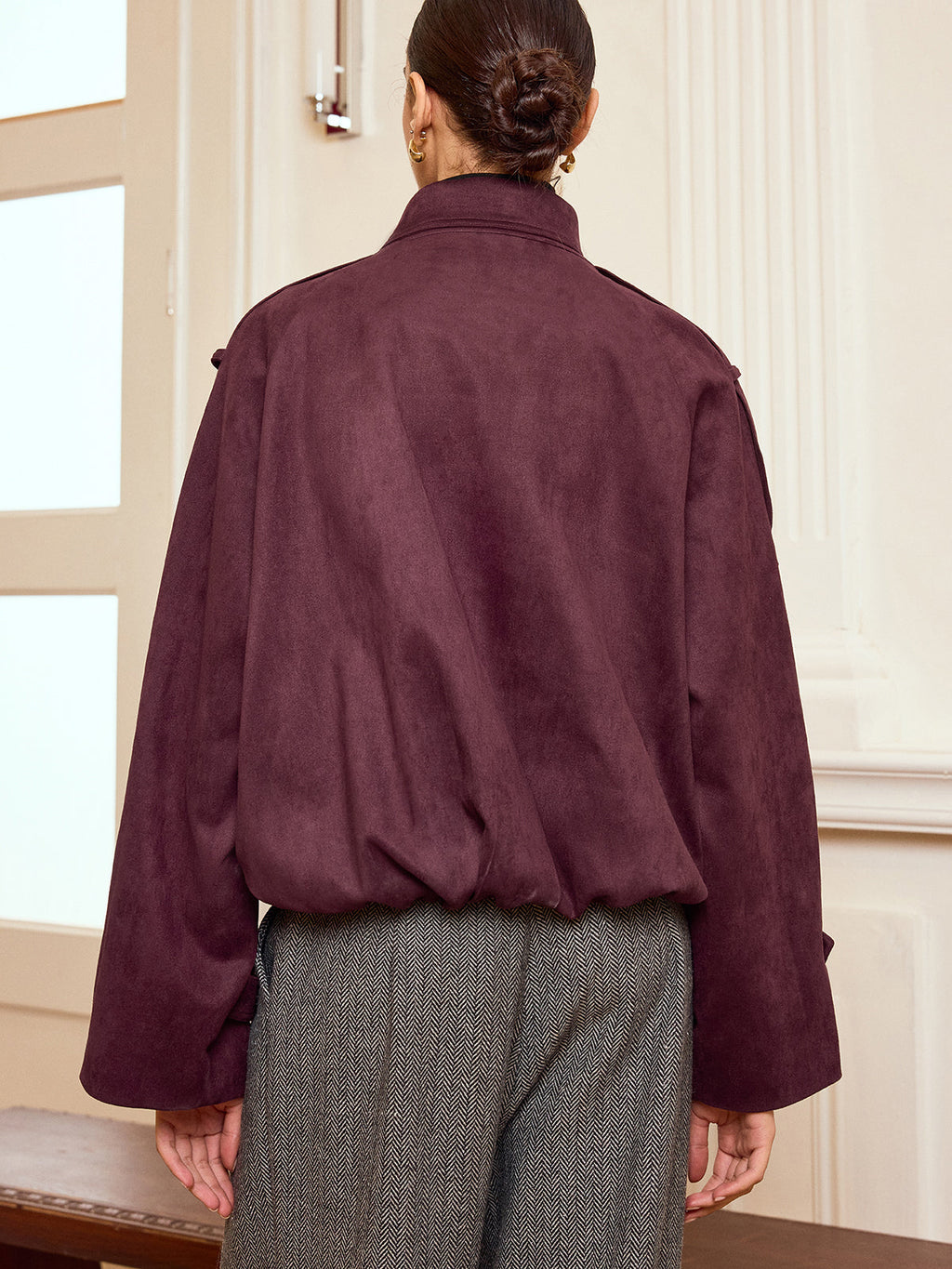 Veste Trench Courte Effet Daim