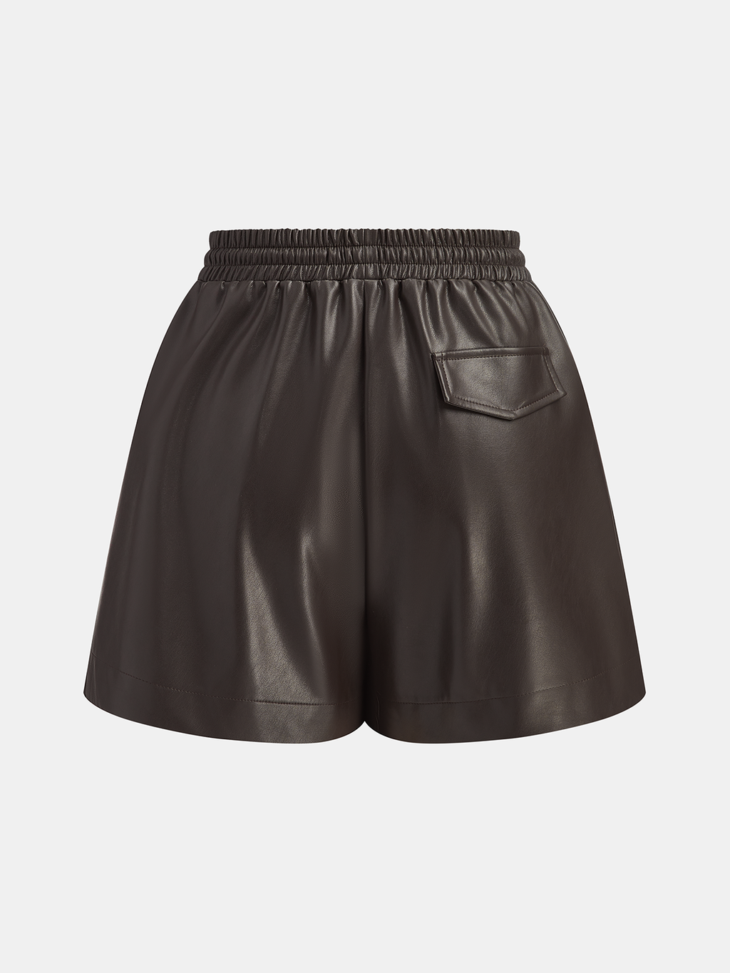 Shorts mit elastischem Bund und Kordelzug aus Kunstleder