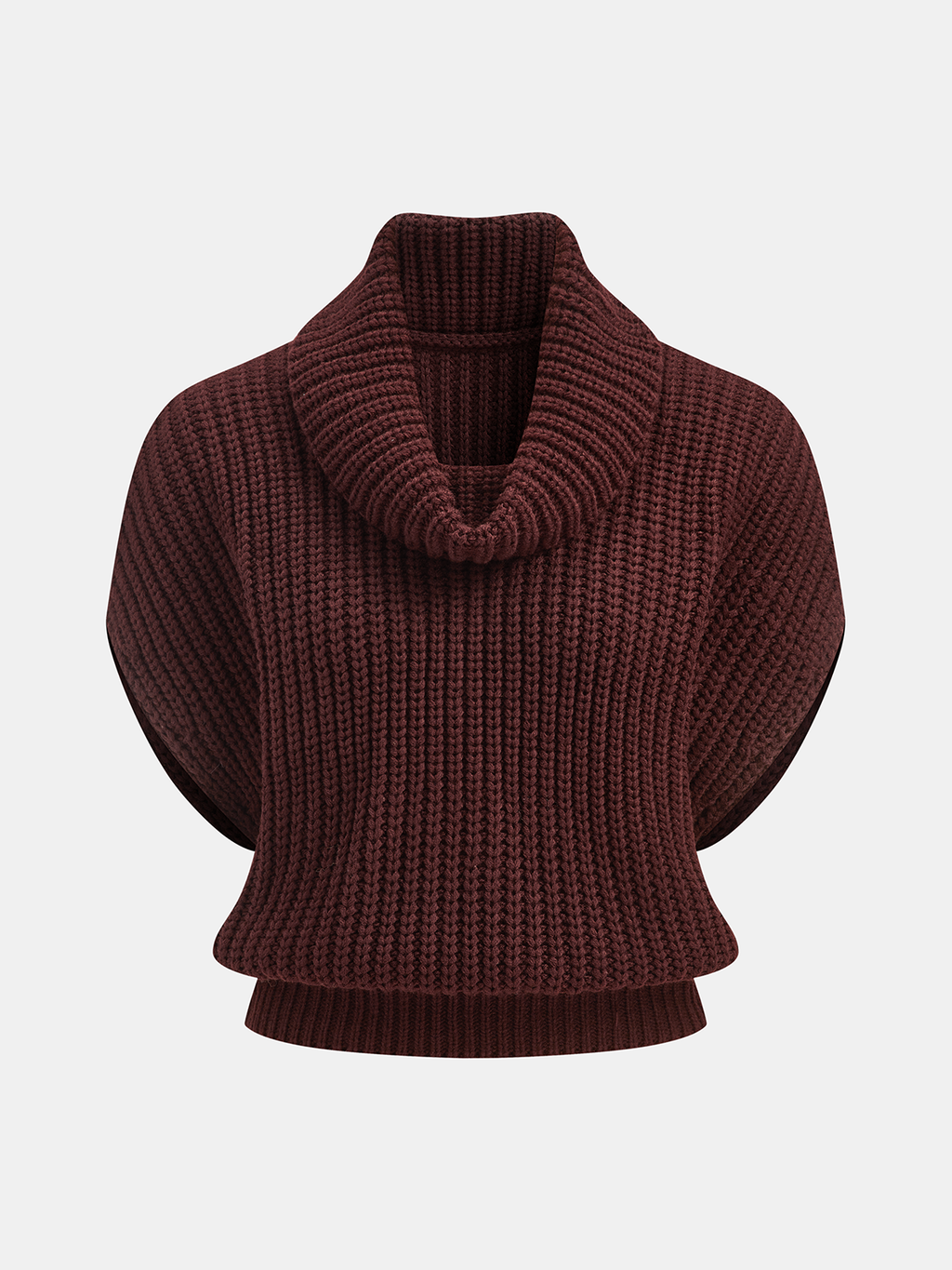 Gilet en grosse maille à col bénitier