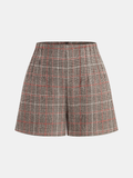 Short en tweed écossais taille haute