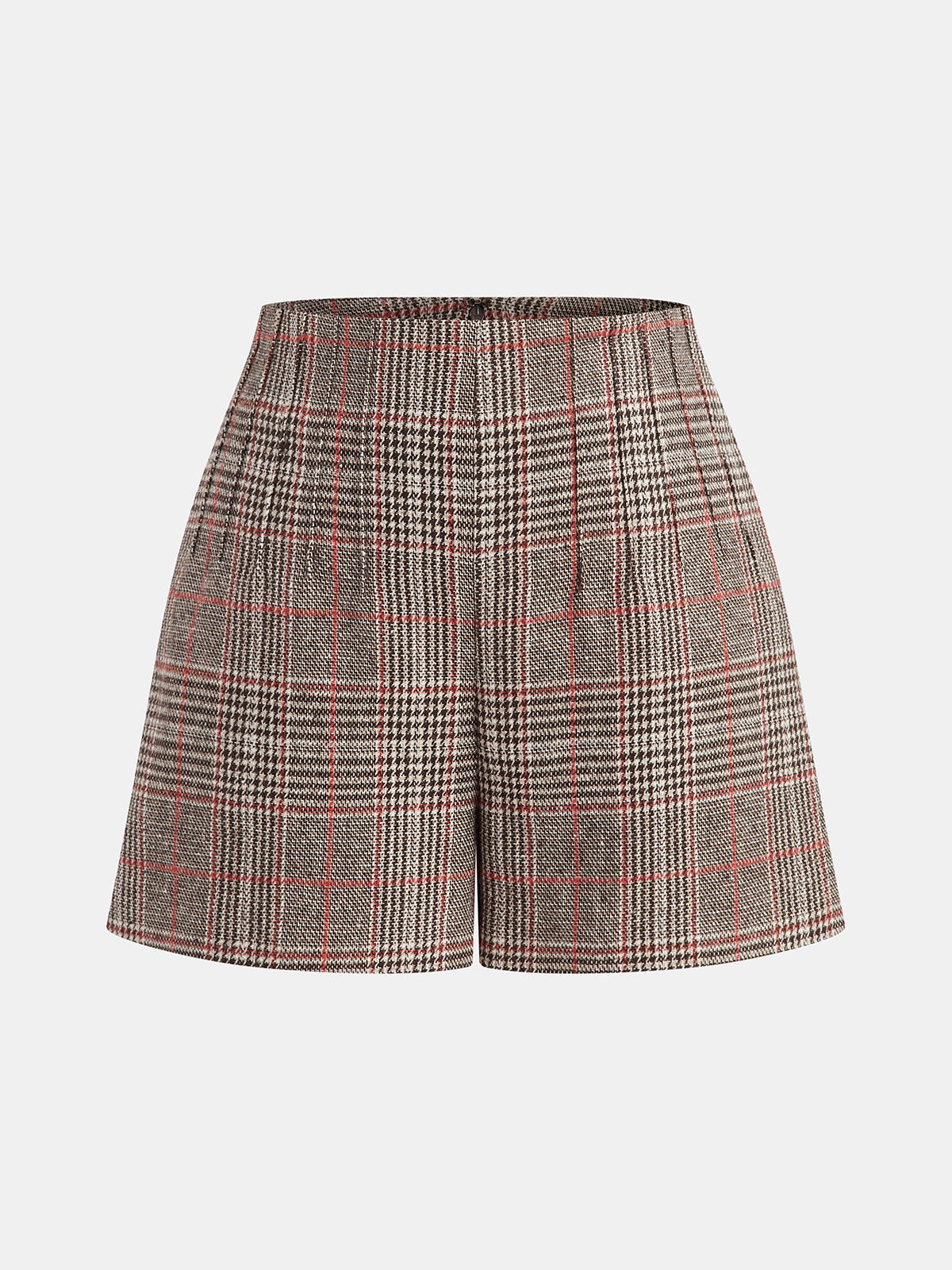 Short en tweed écossais taille haute