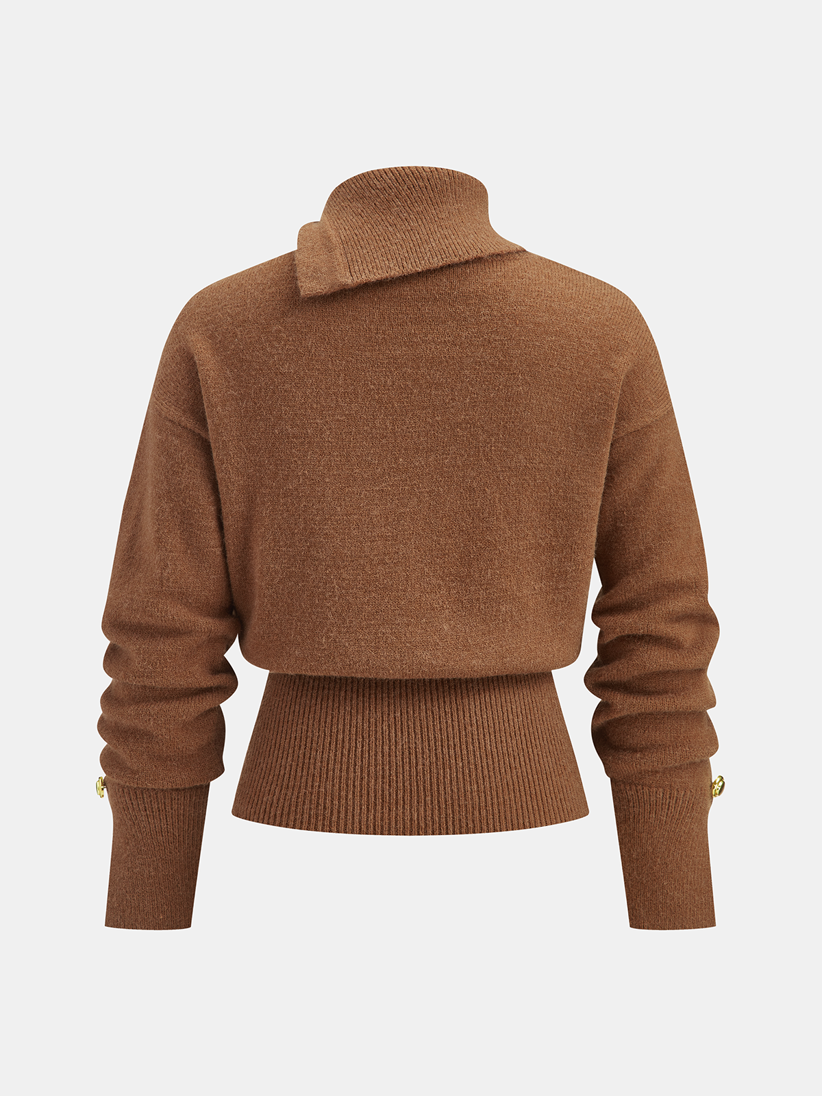 Taillierter, asymmetrischer Rollkragenpullover