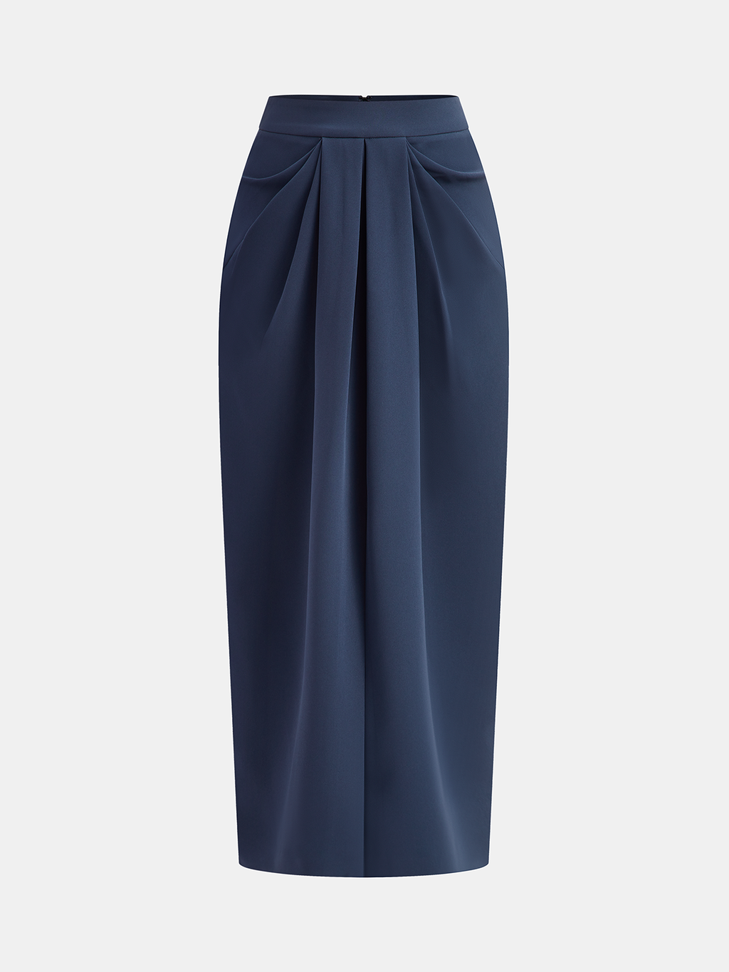 Jupe longue plissée taille mi-haute