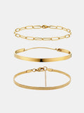 3-teiliges Armband-Set mit geometrischer Kette