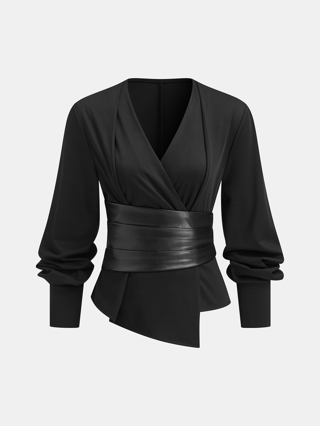 Bluse mit abnehmbarem Taillenkorsett zum Wickeln