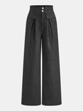 Pantalon plissé droit taille haute