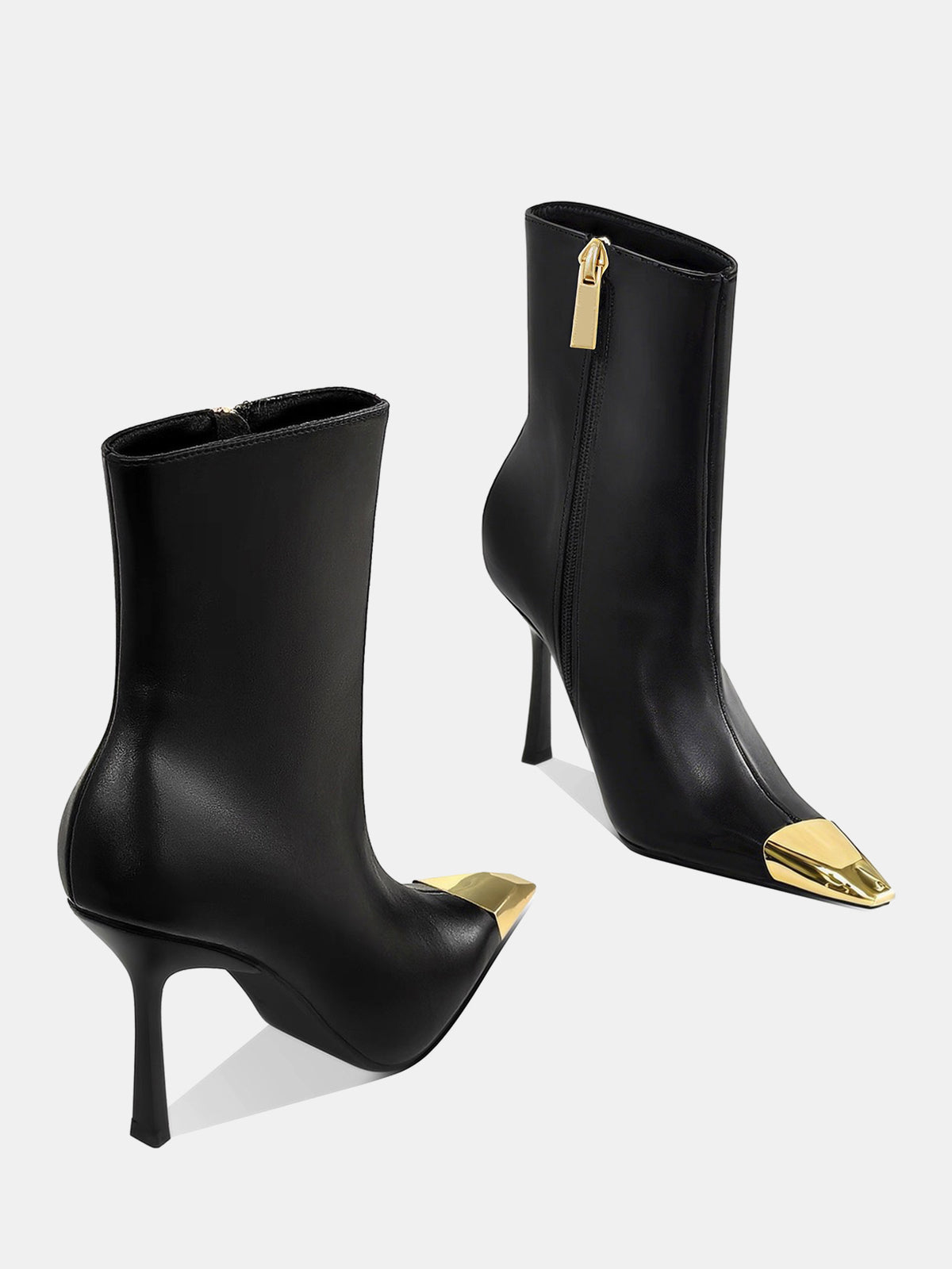 Bottines dorées à bout pointu