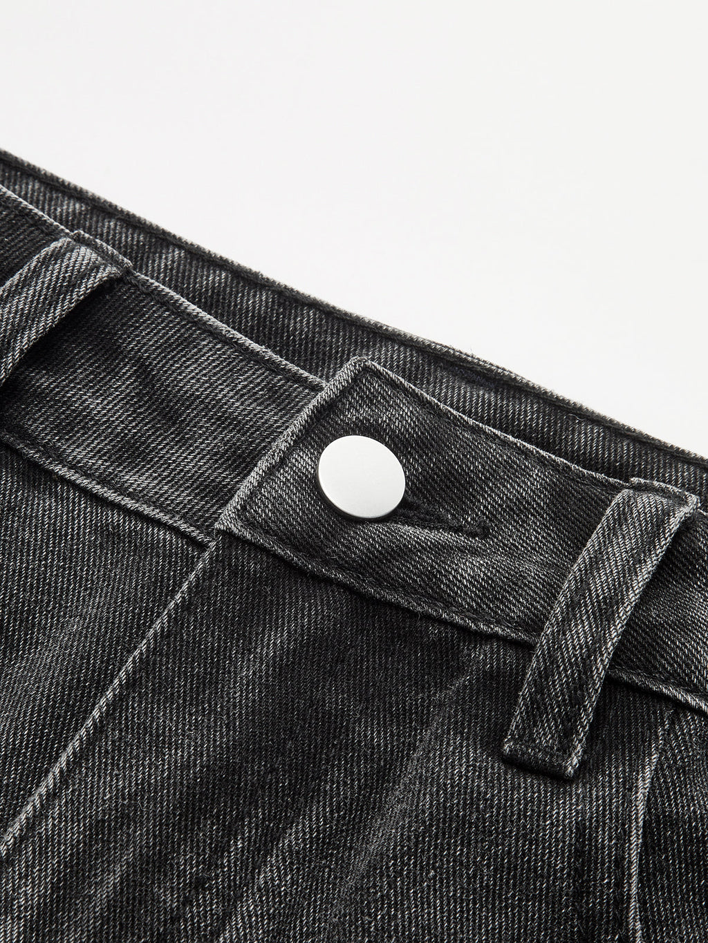 Jeans-Midirrock mit Spitzensaum
