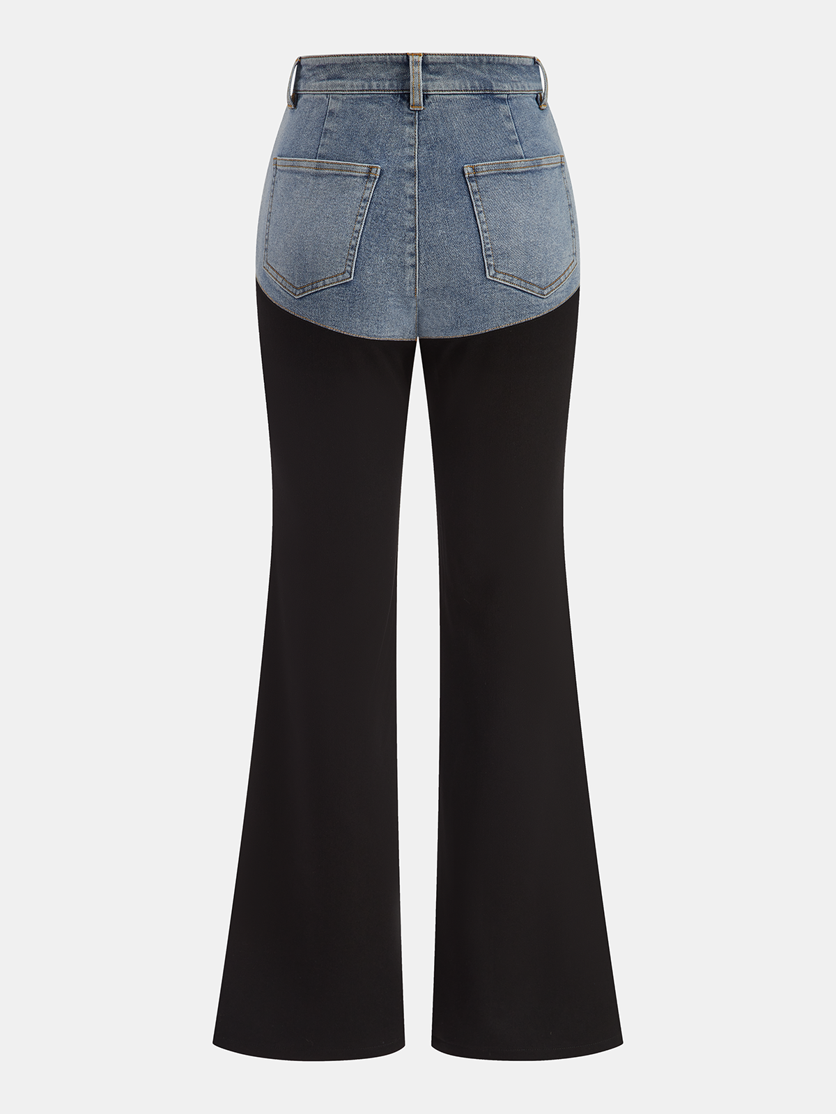 Schlaghose mit mittelhohem Bund und Jeans-Einsätzen