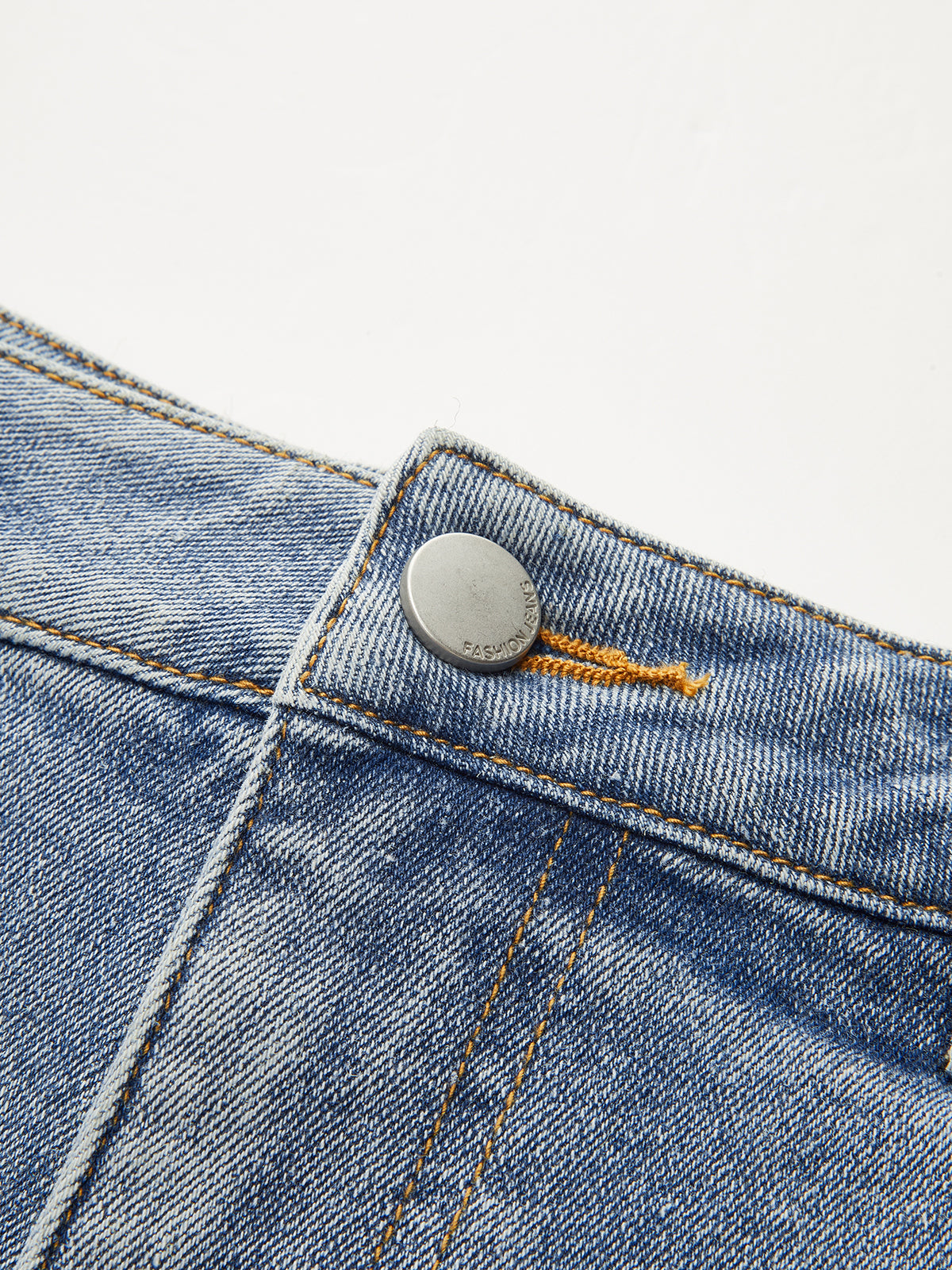 Schlaghose mit mittelhohem Bund und Jeans-Einsätzen