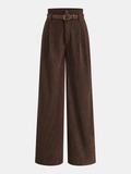 Gürtelhose aus Cord mit hoher Taille