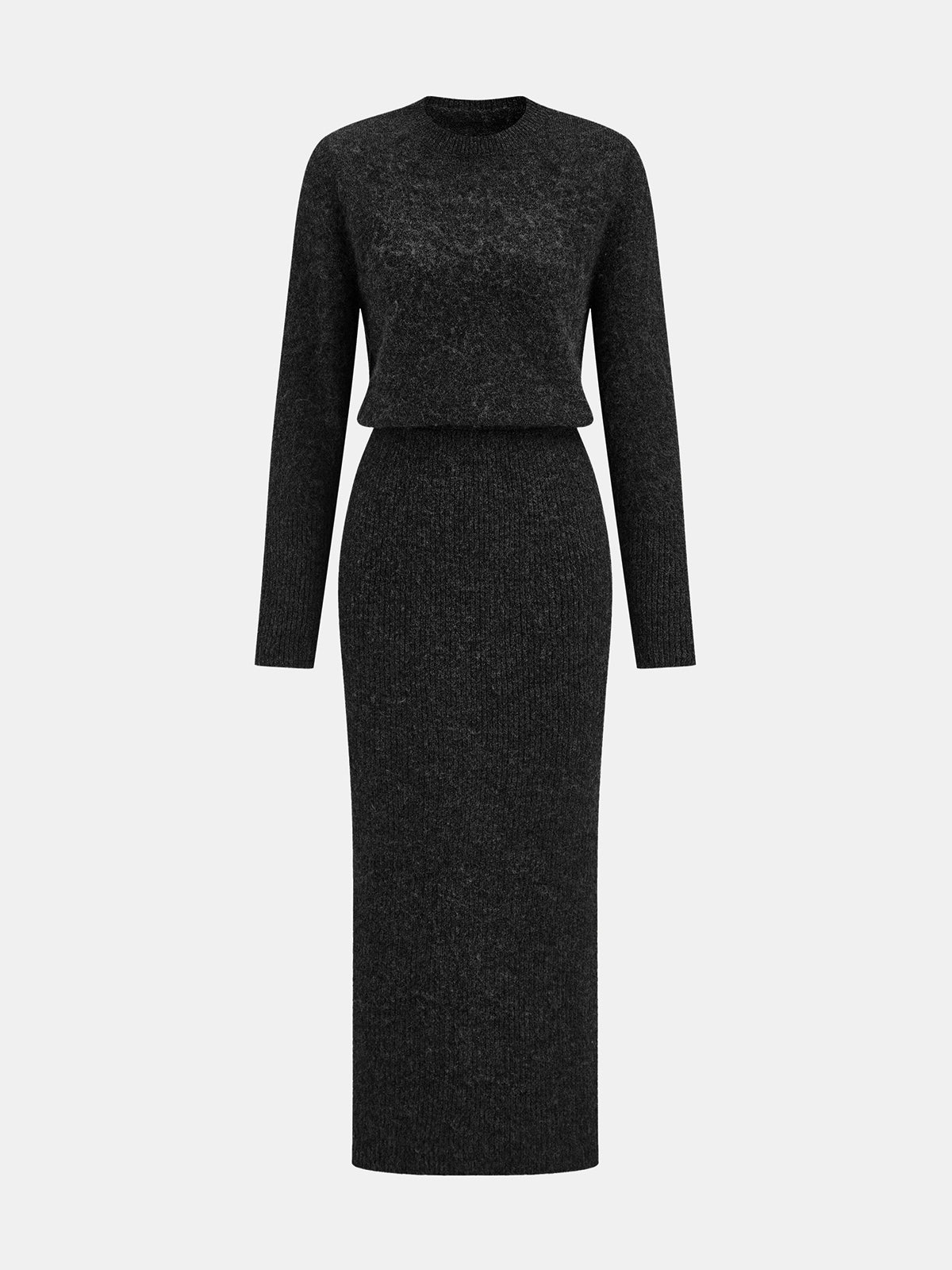Robe midi floue en mélange de laine