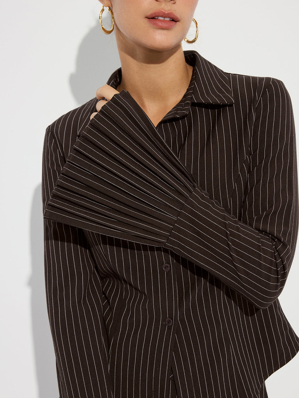 Chemise rayée à poignets évasés
