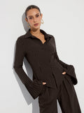 Chemise rayée à poignets évasés