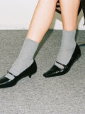 Mary Jane Pumps mit eckiger Zehenkappe