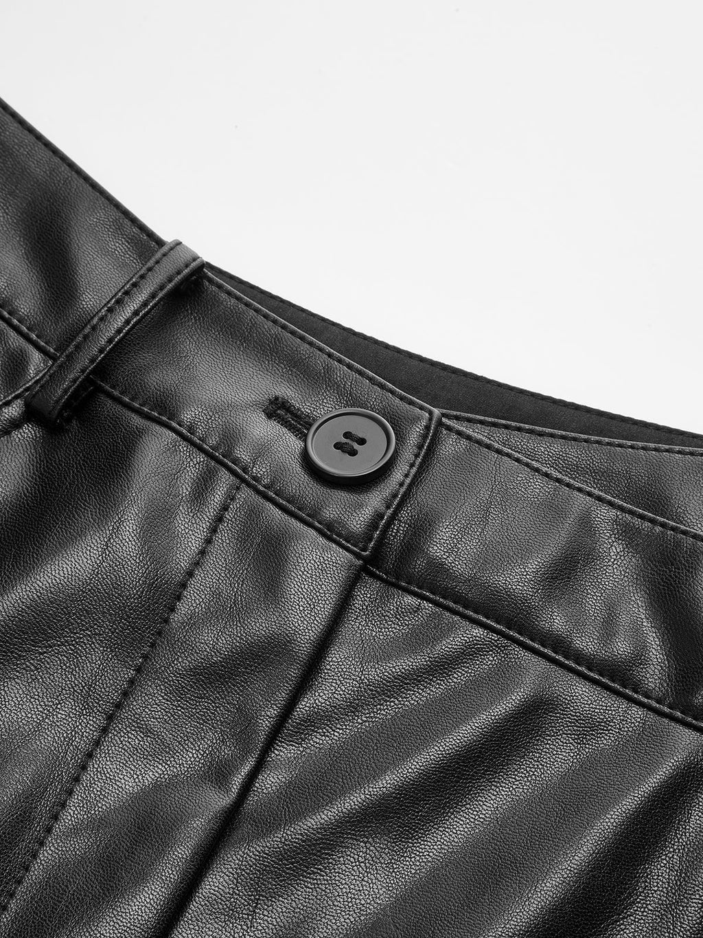 Pantalon en similicuir à taille asymétrique