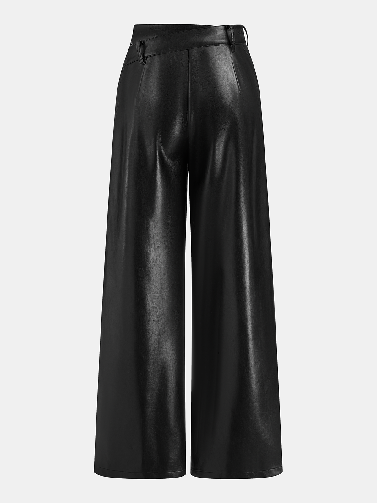 Asymmetrische Kunstlederhose mit Bund