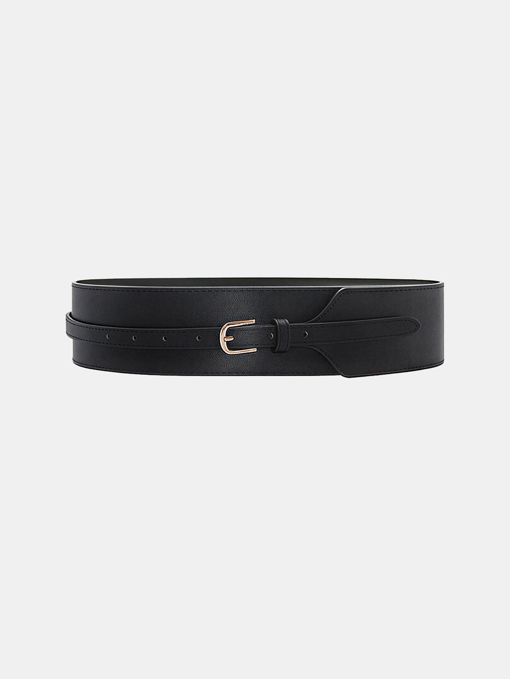 Large ceinture en similicuir avec boucle dorée